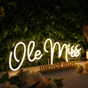 Ole Miss Yellow Neon Sign