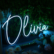 Olivia Blue Neon Sign