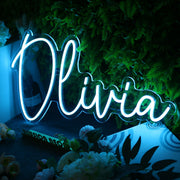 Olivia Blue Neon Sign