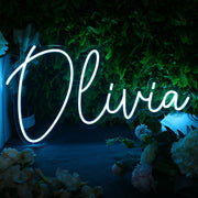 Olivia Blue Neon Sign