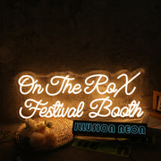 On The Rox Festival Booth Yellow Neon Sign