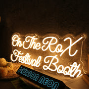 On The Rox Festival Booth Yellow Neon Sign