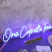 One Cupata Time Blue Neon Sign