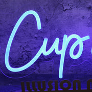 One Cupata Time Blue Neon Sign