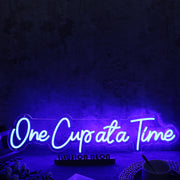 One Cupata Time Blue Neon Sign