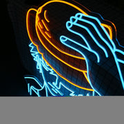 One Piece Luffy Holding Hat Neon Sign