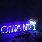 ONUR'S BAR Blue Neon Sign