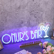 ONUR'S BAR Blue Neon Sign