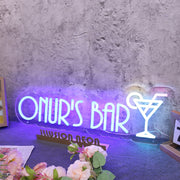 ONUR'S BAR Blue Neon Sign