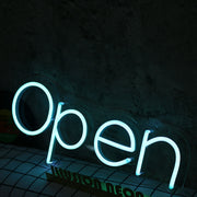 Open Blue Custom Neon Sign