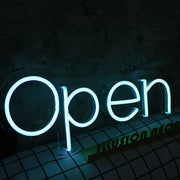 Open Blue Custom Neon Sign