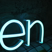 Open Blue Custom Neon Sign