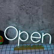 Open Blue Custom Neon Sign