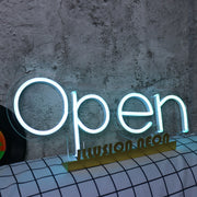 Open Blue Custom Neon Sign