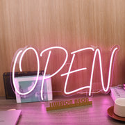 Open Purple Neon Sign