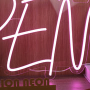 Open Purple Neon Sign