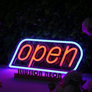 Open Red Neon Sign