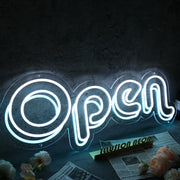 Open White Custom Neon LED Sign