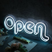 Open White Custom Neon LED Sign