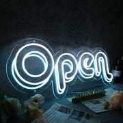 Open White Custom Neon LED Sign