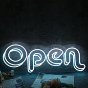 Open White Custom Neon LED Sign