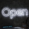 Open White Neon LED Sign