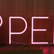 Open With Dog Head Red Neon Sign