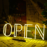 Open Yellow Neon LED Sign