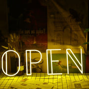 Open Yellow Neon LED Sign