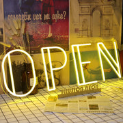 Open Yellow Neon LED Sign