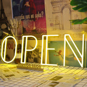 Open Yellow Neon LED Sign