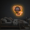 Orange Cheeky Monkey LED Neon Acrylic Artwork