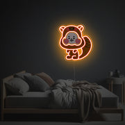 Orange Cheeky Squirrel LED Neon Acrylic Artwork