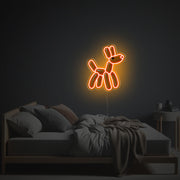 Orange Little Puppy Shaped Balloon LED Neon Acrylic Artwork