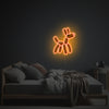 Orange Little Puppy Shaped Balloon LED Neon Acrylic Artwork