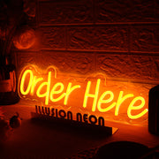 Order Here Orange Neon Sign