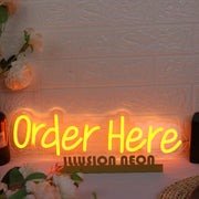 Order Here Orange Neon Sign