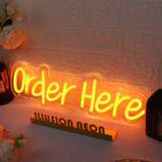 Order Here Orange Neon Sign