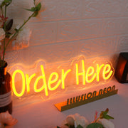 Order Here Orange Neon Sign