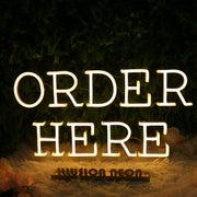 Order Here Yellow Neon Sign