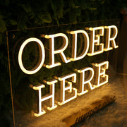 Order Here Yellow Neon Sign