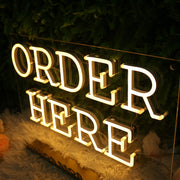 Order Here Yellow Neon Sign