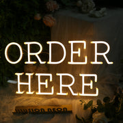 Order Here Yellow Neon Sign