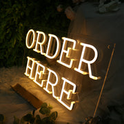 Order Here Yellow Neon Sign