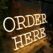 Order Here Yellow Neon Sign