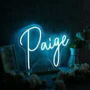 Paige Blue Name Neon Sign