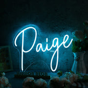 Paige Blue Name Neon Sign