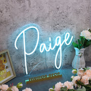 Paige Blue Name Neon Sign