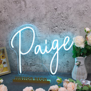 Paige Blue Name Neon Sign