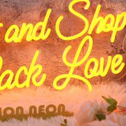 Paint and Shop Black Love Orange Neon Sign